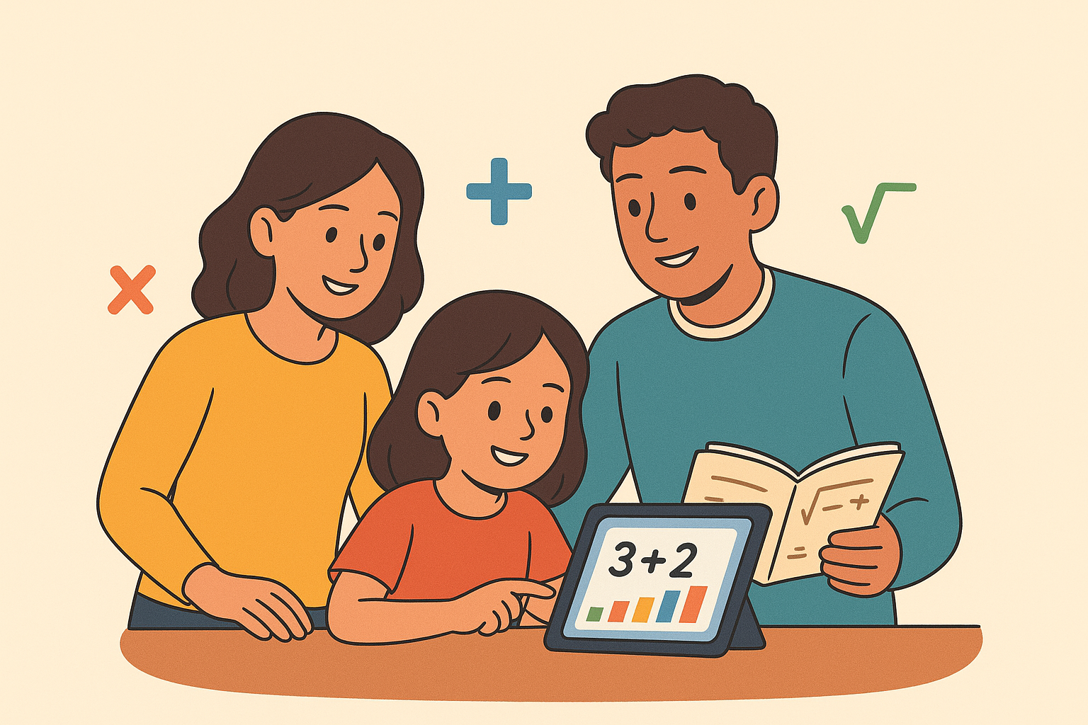Børn og forældre lærer matematik sammen